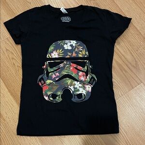 S-O-L-D. 
Star Wars Black Tee with Floral Stormtrooper Graphic